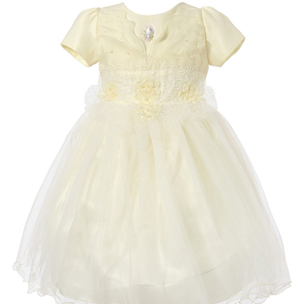 Richie House Yellow Tiered Layered Princess Dress NWT